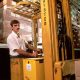 man driving a forklift